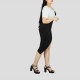 Short Sleeve Contrast Shining Cocktail Party Dress - Silver image