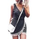 Skinny Tassels Sleeveless Casual Sling Dress - Black image