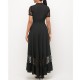 Chiffon Stitching Polka Dot Short Sleeve Dress - Black image