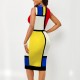 Cross Border Sleeveless Body-con Midi Dress - Multicolor image