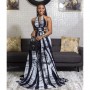 Sexy Halter Neck Backless Beach Long Dress - Black