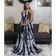 Sexy Halter Neck Backless Beach Long Dress - Black image