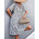 Sexy V-Neck Polka Cross Border Ruffled Dress - White image