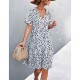 Sexy V-Neck Polka Cross Border Ruffled Dress - White image