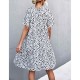 Sexy V-Neck Polka Cross Border Ruffled Dress - White image
