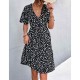 Sexy V-Neck Polka Cross Border Ruffled Dress  - Black image