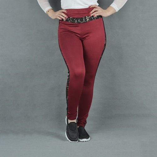 Gothic Sexy Lace Hip Lift Sports Pants - Red image
