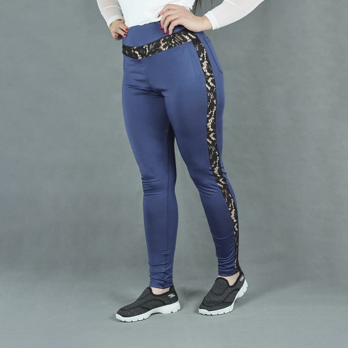 Gothic Sexy Lace Hip Lift Sports Pants - Blue image