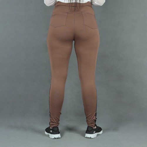 Gothic Sexy Lace Hip Lift Sports Pants - Brown image