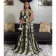 Sexy Halter Neck Backless Beach Long Dress - Green image