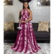 Sexy Halter Neck Backless Beach Long Dress - Red image