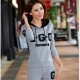 Full Sleeves Hooded Casual Sports Two Piece Trick Suit - Grey image