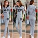 Full Sleeves Hooded Casual Sports Two Piece Trick Suit - Grey image
