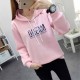 Full Sleeve Printing Winter Trendy Women Hoodie - Pink image