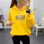 Full Sleeve Printing Winter Trendy Women Hoodie - Yellow