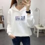 Full Sleeve Printing Winter Trendy Women Hoodie - White