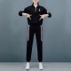 Contrast Stripped Sportswear Loose Two Piece Track Suit - Black image