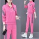Contrast Stripped Sportswear Loose Two Piece Track Suit - Pink image