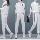 Contrast Stripped Sportswear Loose Two Piece Track Suit - White image