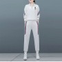 Contrast Stripped Sportswear Loose Two Piece Track Suit - White