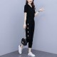 Jogging Two Piece Sports Polyester Women Trick Suite - Black image