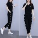 Jogging Two Piece Sports Polyester Women Trick Suite - Black image