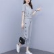 Jogging Two Piece Sports Polyester Women Trick Suite - Grey image