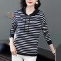 Long-Sleeved Trendy Cotton Fabric Women Hoodie - Black