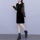 Trendy Long Sleeve Mid-Length Women Hoodie - Black image