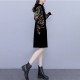 Trendy Long Sleeve Mid-Length Women Hoodie - Black image
