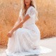 Elegant Style Cross-Border Lace Long Maxi Dress - White image