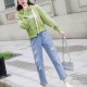 Retro Style Drawstring Letters Printed Long Sleeves Women Hoodie - Green image