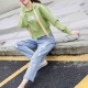 Retro Style Drawstring Letters Printed Long Sleeves Women Hoodie - Green image