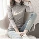Leisure Style Full Sleeves Turtle Neck Women Sweater - Grey image