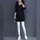 Casual Style Alphabet Printing Zip Up Long Hoodie - Black image