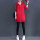 Casual Style Alphabet Printing Zip Up Long Hoodie - Red image