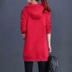 Casual Style Alphabet Printing Zip Up Long Hoodie - Red image