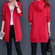 Casual Style Alphabet Printing Zip Up Long Hoodie - Red image