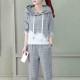 Drawstring Casual Style Hooded Women Tracksuit - Grey image