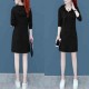 Elegant Style Mid Length Double Pocket Drawstring Hoodie - Black image