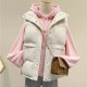 Button Closure Sleeveless Pocket Padded Jacket - Cream image
