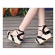 Women Fashion Thick Crust High Wedge Sandals-Black image