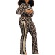 Two Piece Zipper Closing Geometric Figure Sportswear - Beige image