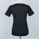 Retro Style Solid Color Patch Pocket Scoop Neck Women Tops - Black image