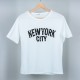 Korean Style Short Sleeve Letters Printed Round Neck Women Tops - White image