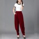 Fabulous Harem High Waist Solid Viscose Women Patiala Pants - Red image