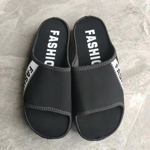 Platform Round Toe Soft Flat Bottom Women Slippers - Black image
