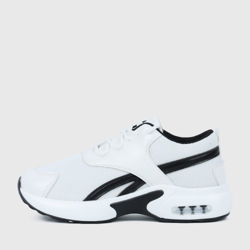 Lace Up Breathable Round Toe Mesh Sports Sneakers - Black image