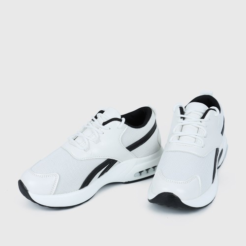 Lace Up Breathable Round Toe Mesh Sports Sneakers - Black image