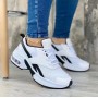 Lace Up Breathable Round Toe Mesh Sports Sneakers - Black